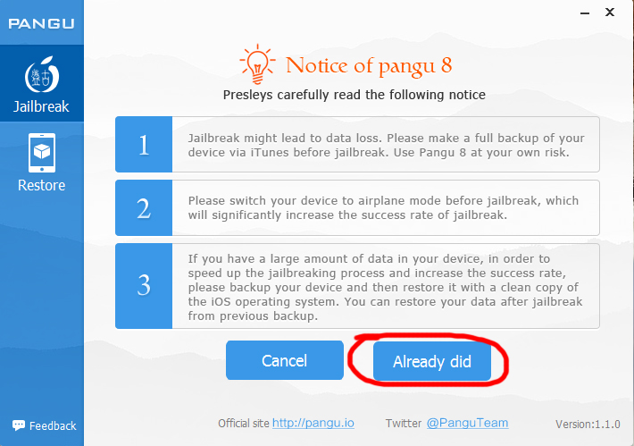 Jailbreak iOS 8 Bằng Pangu8