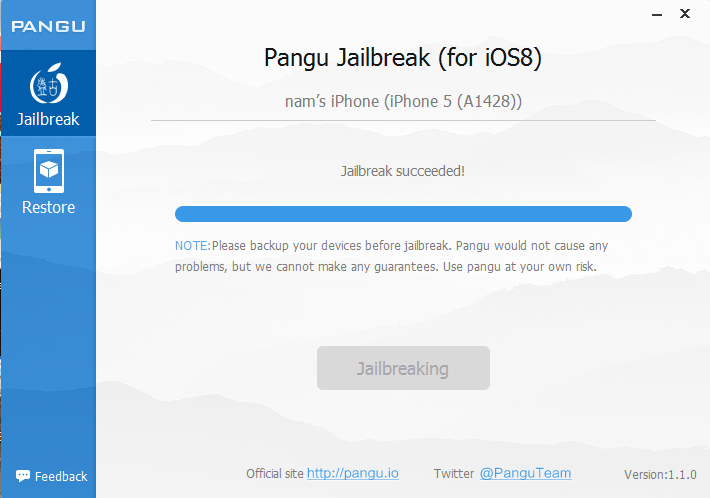 Jailbreak iOS 8 Bằng Pangu8
